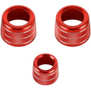 3 PCS / Set Air Conditioning Knob Metal Decorative Ring for BMW X3 / X4 / 5 Series / 7 Series / 6 Series GT (Red)