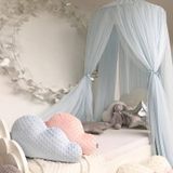 Baby Bed Curtain Hung Dome Mosquito Net Girls Crown Hanging Net Princess Tents(Blue)