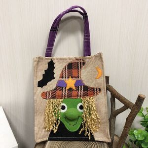 3 PCS Halloween Decoration Supplies Tote Bag Mall Hotel Biscuits Apple Gift Bag(Witch)