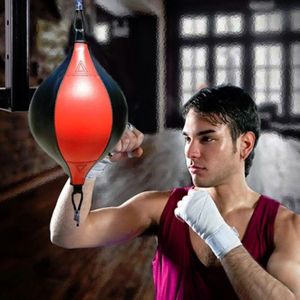 Boxing Speed Ball Fitness Vent Ball Adult Hanging Free Punching Bag(Drawstring Red & Black)