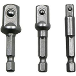 3 PCS/Set Socket Bit Extension Bar Hex Shank Adapter Drill Nut Driver Power Drill Bit(1/4  3/8  1/2 inch)  Length:50mm