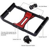 PULUZ Vlogging Live Broadcast Smartphone Video Rig Filmmaking Recording Handle Stabilizer Bracket for iPhone  Galaxy  Huawei  Xiaomi  HTC  LG  Google  and Other Smartphones(Red)