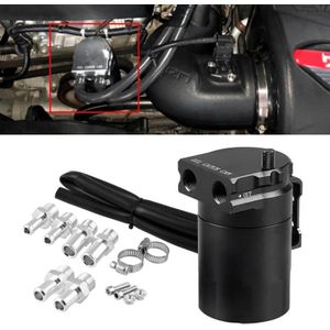 Universal Racing Aluminum Alloy Oil Catch Can Oil Tank Breather Tank  Capacity: 300ML (Black)