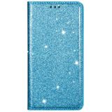 For Samsung Galaxy Note 8 Ultrathin Glitter Magnetic Horizontal Flip Leather Case with Holder & Card Slots(Sky Blue)