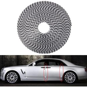 8m Universal DIY Carbon Fiber Rubber Auto Car Door Edge Seal Scratch Protector Decorative Strip(Black)