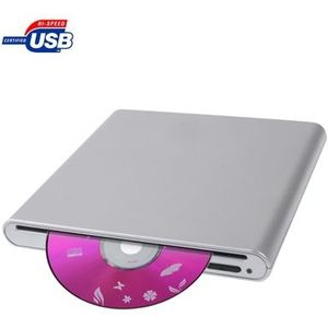 USB 2.0 Slim Aluminum Alloy Portable Slot-in External DVD-RW Drive  Plug and Play