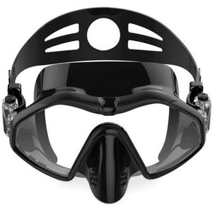 M6113 Adult Diving Goggles Deep Diving Integrated Goggles Mask Anti-fog Diving Glasses  Size:One Size(Black)