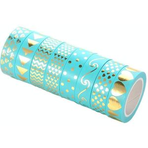 8 Rolls / Set Simple Basic Material Stamping Paper Tape Hand Ledger Decoration Sticker