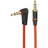3.5mm Gold Plated Elbow to Straight Jack Earphone Cable for Monster Beats by Dr. Dre  Length: 1.2m  Red(Red)
