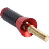 Carbon Fiber Aluminum Short Antenna Polished Universal Screws Base(Small Size)(Red)