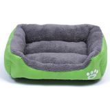 Candy Color Four Seasons Genuine Warm Pet Dog Kennel Mat Teddy Dog Mat  Size: M  54×42×12cm (Green)