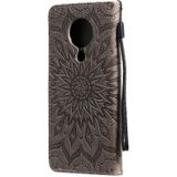 For Nokia 5.3 Sun Embossing Pattern Horizontal Flip Leather Case with Card Slot & Holder & Wallet & Lanyard(Grey)