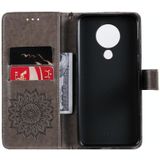 For Nokia 5.3 Sun Embossing Pattern Horizontal Flip Leather Case with Card Slot & Holder & Wallet & Lanyard(Grey)