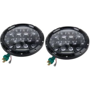 2 PCS 7 inch DC10-48V 36W 6000K Harley Motorcycle Headlight with 12 SMD-5630-LED Lamps and 12 Crystal Lamp Beads(White Light)