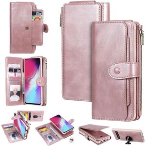 For Galaxy S10 5G Multifunctional Retro Detachable Magnetic Horizontal Flip Leather Case with Card Slots & Holder & Wallet & Photo Frame(Rose Gold)