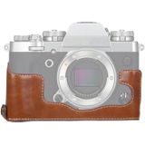 1/4 inch draad PU lederen camera halfcase basis voor fujifilm x-t3 / x-t2