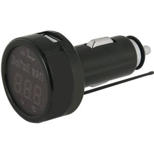 DF-01-PTV 3 in 1 Red LED Display Digital Thermometer + Car Battery Monitor + Cigarette USB Charger