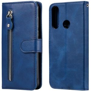 For Huawei Y6p Fashion Calf Texture Zipper Horizontal Flip Leather Case with Stand & Card Slots & Wallet Function(Blue)