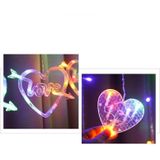 LED Heart-Shaped Decorative Lights Curtain Lights Holiday Dress String Lights  EU Plug(Colorful Light)