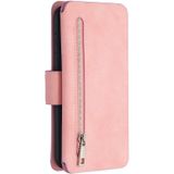 Detachable Frosted Magnetic Horizontal Flip Leather Case with Card Slots & Holder & Zipper Wallet & Photo Frame For iPhone 8 Plus / 7 Plus(Pink)