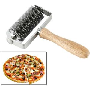 Bakgereedschap Roestvrij stalen houten handvat Pizza Roller Cutter Dessert Hob Pizza Net Knife