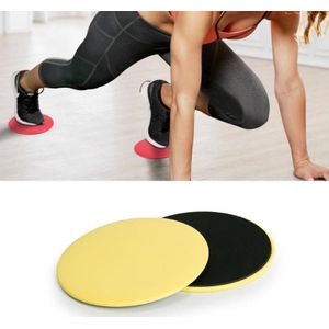 2 Paris Pilates Yoga Sliding Plate Home Sports Abs Cocked Butt Fitness Foot Sliding Plate(Yellow )