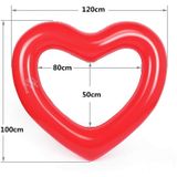 Love Heart Shaped Inflatable Floating Swimming Safety Pool Ring  Inflated Size: 120cm x 100cm (Pink)