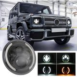 7 inch H4 / H13 DC 9V-30V 3000LM 3000K-6000K 25W Car Round Shape LED Headlight Lamps for Jeep Wrangler  with Angel Eye