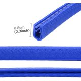 5m Rubber Car Side Door Edge Protection Wire Guards Cover Trims Stickers(Blue)