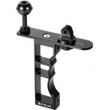 PULUZ CNC Aluminum Single Hand Diving Photography Bracket Handheld Holder  Compatible with DJI Osmo Action  GoPro NEW HERO /HERO7 /6 /5 /5 Session /4 Session /4 /3+ /3 /2 /1  Xiaoyi and Other Action Cameras  DSLR Cameras(Black)