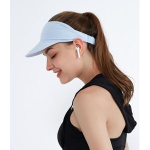 2 PCS Sports Headband Empty Top Hat Summer Outdoor Sunscreen Breathable Riding And Running Peaked Cap For Men And Women  Size: Free Szie(Light Blue)