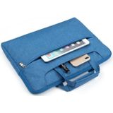 Portable One Shoulder Handheld Zipper Laptop Bag  For 11.6 inch and Below Macbook  Samsung  Lenovo  Sony  DELL Alienware  CHUWI  ASUS  HP (Blue)