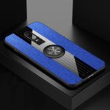 For OnePlus 6 XINLI Stitching Cloth Texture Shockproof TPU Protective Case with Ring Holder(Blue)