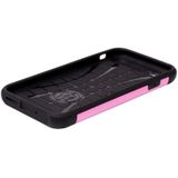 For iPhone 8 Plus & 7 Plus  Slide Style TPU + PC Combination Case with Card Slot(Pink)