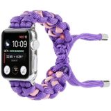 Braided Umbrella Cord Watch Strap For Apple Watch Series 6 & SE & 5 & 4 40mm / 3 & 2 & 1 38mm(Purple)