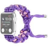 Braided Umbrella Cord Watch Strap For Apple Watch Series 6 & SE & 5 & 4 40mm / 3 & 2 & 1 38mm(Purple)