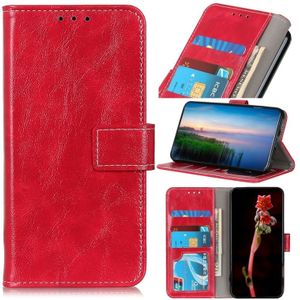 For iPhone SE 2020 Vintage Crazy Horse PU + + Left and Right Leather Case with Photo Frame & Bracket & Front and Back Buckle(Red)