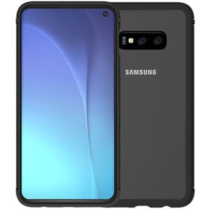 LOVE MEI Shockproof Metal Frame+TPU+Back Tempered Glass Case for Galaxy S10e(Black)