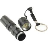 POLICE Super Bright 3W LED Flashlight Torch  Tail cap Switch  with Keychain  Length: 9.5cm(Black)