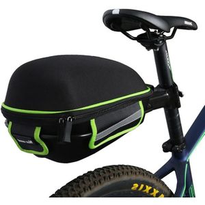 West Biking  Bicycle Shelf Mountain Road Bike Big Capacity Bag Riding Shelf Hard Shell Tail Bag  With Rain Cover(Green)