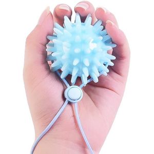 2 PCS TPR Grip Ball Rehabilitation Hemiplegia Stroke Massage Finger Ball  Specification: 6cm With Rope (Light Blue)