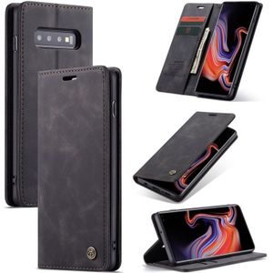 CaseMe-013 Multifunctional Retro Frosted Horizontal Flip Leather Case for Galaxy S10 Plus  with Card Slot & Holder & Wallet (Black)
