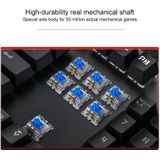 YINDIAO Classic Square Keys Mixed Light USB Mechanical Gaming Wired Keyboard  Blue Shaft (White)