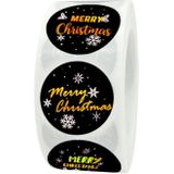 4 Rolls F06 Black Hot Stamping Christmas Gift Decoration Sticker Label  Size: 2.5cm(Gold)
