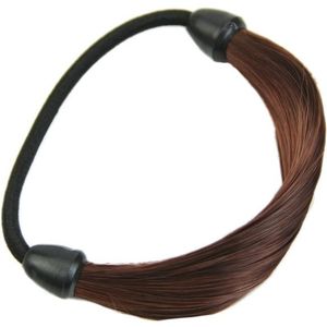 Wig Elastic Hair Band Rope Scrunchie Ponytail Holder Hair Accessories(Dark Brown)