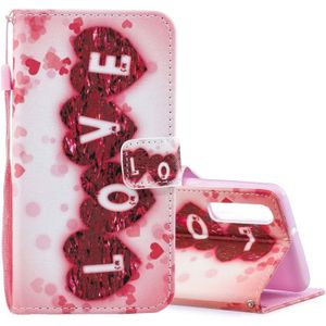 Love Pattern Horizontal Flip Leather Case for Huawei P30  with Holder & Card Slots & Wallet