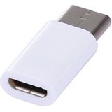 Micro USB Female to USB-C / Type-C Male Connector Adapter  For Galaxy S8 & S8 + / LG G6 / Huawei P10 & P10 Plus / Oneplus 5 / Xiaomi Mi6 & Max 2 and other Smartphones(White)