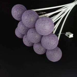 2 PCS Bouquet Cotton Ball Lights Starry Sky Ball Lights Flowers Decoration Packaging Materials(Purple)