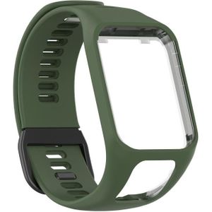 For Tomtom 4 Silicone Replacement Strap Watchband(Dark Green)
