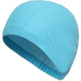 Adult Waterproof PU Coating Stretchy Swimming Cap Keep Long Hair Dry Ear Protection Swim Cap (Baby Blue)